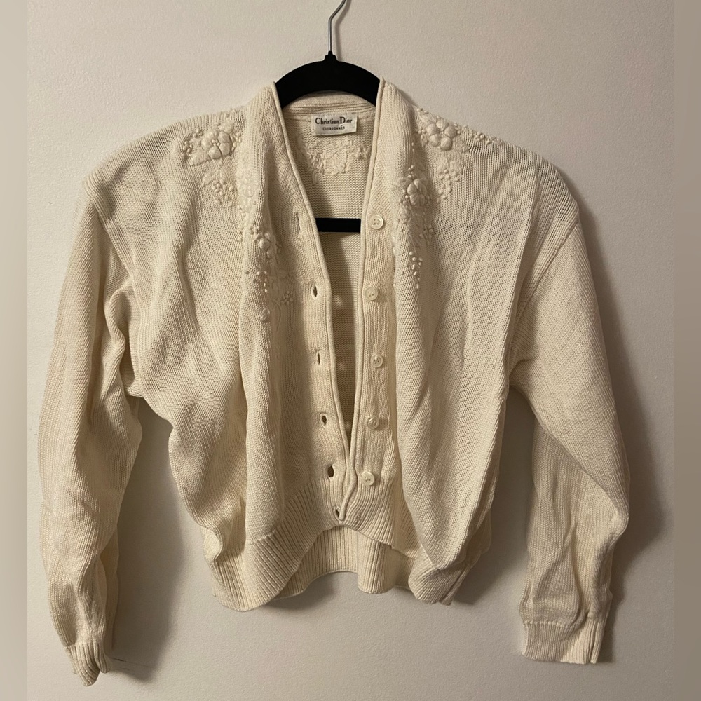 Cream Embroidered Women's Sweater